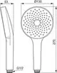 Handbrause von Ideal Standard mit runder Kopfplatte und mehreren Düsen. Ausführung in Chrom, mit seitlichem Wasseranschluss.